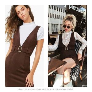 Forever 21 | Faux Suede Pinafore Dress